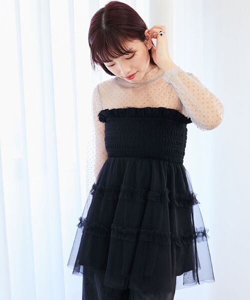 MAJESTIC LEGON(マジェスティックレゴン)の「マルチway肩リボンチュールビスチェ(ベスト・レディース・アイボリー/ブラック/ピンク/グレー/ブラック系その他/ホワイト系その他/ホワイト系その他2/A・MEDIUM)」の22枚目の写真