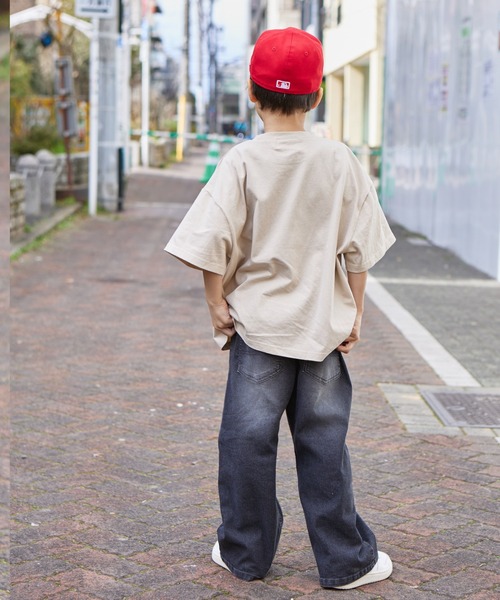 PAIRMANON STREET(ペアマノンストリート)の「【PAIRMANON STREET】ワイド ストレート バギー スプレーダイ デニム パンツ(デニムパンツ・キッズ・インディゴブルー/イエロー/パープル/ブルー/ブラック・140/130/150/160/110/90/100/120)」の13枚目の写真