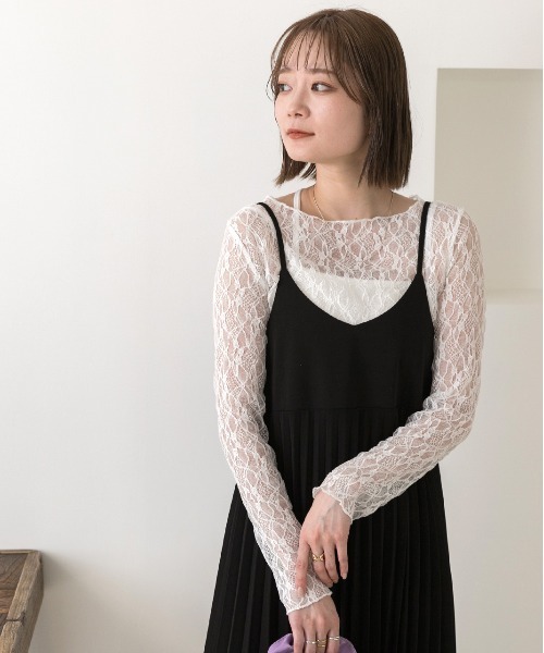 セール】レイヤード レーストップス（Tシャツ/カットソー）｜ad thie