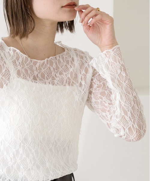 セール】レイヤード レーストップス（Tシャツ/カットソー）｜ad thie