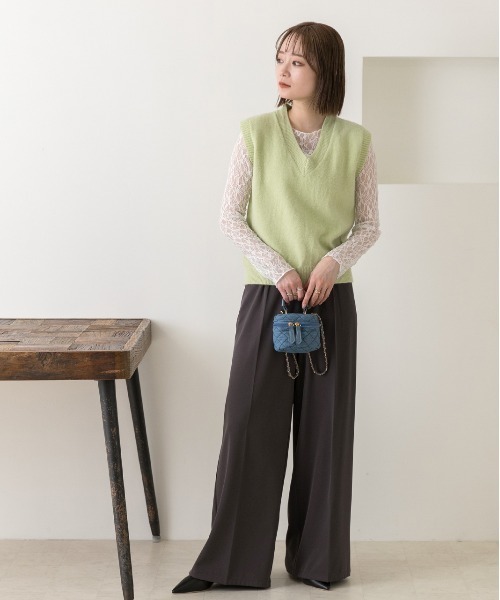 セール】レイヤード レーストップス（Tシャツ/カットソー）｜ad