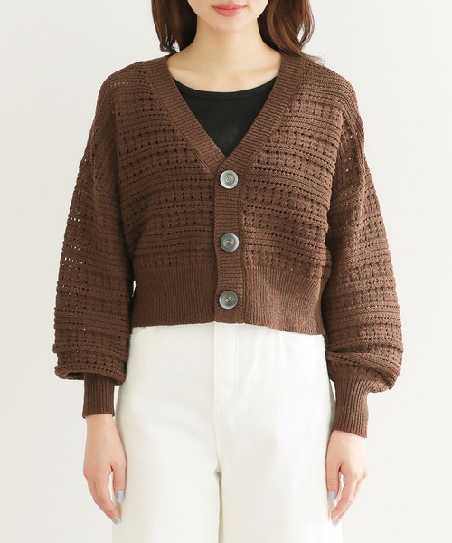 ROPE' PICNIC(ロペピクニック)の「セットアップ対応/透かし編みテープヤーンニットカーディガン(カーディガン/ボレロ・レディース・ブラック系その他/ホワイト系その他5/ブラウン系その他2/レッド系その他・38)」の21枚目の写真