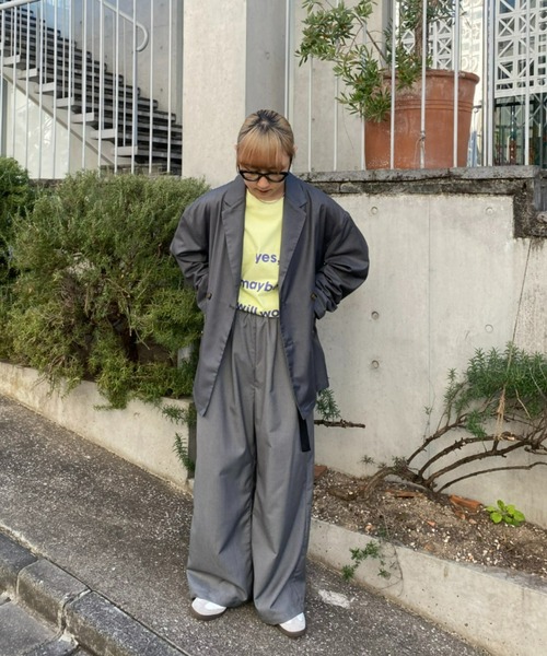 CIAOPANIC TYPY（チャオパニックティピー）の「【ユニセックス】ルーズシルエットダブルテーラードジャケット（テーラードジャケット・メンズ・ブラック/グレー・MEDIUM/LARGE）」の19枚目の写真