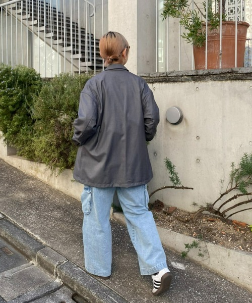 CIAOPANIC TYPY（チャオパニックティピー）の「【ユニセックス】ルーズシルエットダブルテーラードジャケット（テーラードジャケット・メンズ・ブラック/グレー・MEDIUM/LARGE）」の21枚目の写真