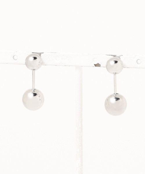 SALON（サロン）の「【ニッケルフリー】 ボールピアス 日本製（ピアス（両耳用）・レディース・シルバー/ホワイト/ゴールド・FREE）」の3枚目の写真