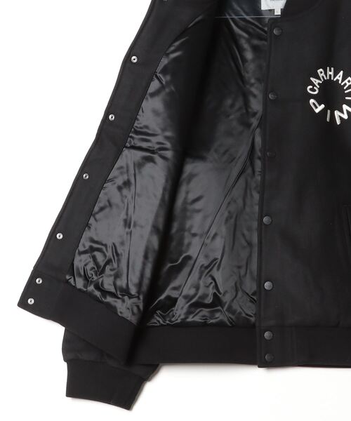 Carhartt WIP（カーハートダブリューアイピー）の「Carhartt WIP / カーハート ワークインプログレス：WORK VARSITY BOMBER：I032435[WAX]（ミリタリージャケット・メンズ・ブラック・L）」の3枚目の写真