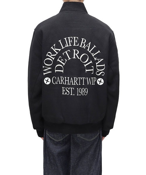 Carhartt WIP（カーハートダブリューアイピー）の「Carhartt WIP / カーハート ワークインプログレス：WORK VARSITY BOMBER：I032435[WAX]（ミリタリージャケット・メンズ・ブラック・L）」の6枚目の写真