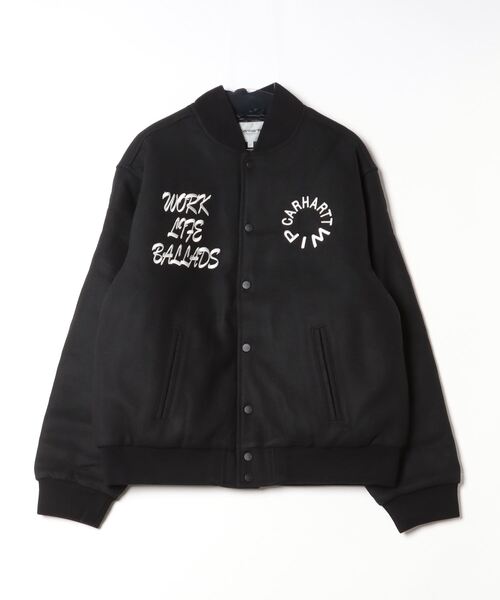 Carhartt WIP（カーハートダブリューアイピー）の「Carhartt WIP / カーハート ワークインプログレス：WORK VARSITY BOMBER：I032435[WAX]（ミリタリージャケット・メンズ・ブラック・L）」の4枚目の写真