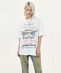 Ressaca | オーバーサイズ ロック風マルチロゴプリントTシャツ(Tシャツ/カットソー)