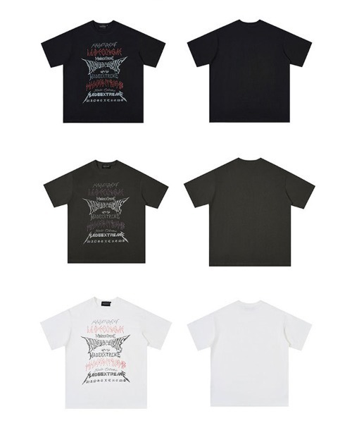Ressaca(レサーカ)の「オーバーサイズ ロック風マルチロゴプリントTシャツ(Tシャツ/カットソー・メンズ・チャコールグレー/ブラック/ホワイト・M/L/XL/XXL)」の10枚目の写真
