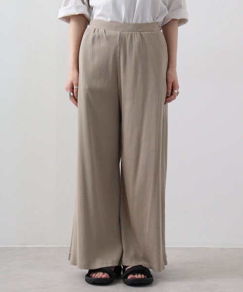 atONE(アットワン)の「atONE 紐付きゆったりカットワイドパンツ(その他パンツ・レディース・ブラック/グレイッシュベージュ/キャメル・L/LL/3L/4L/M)」の8枚目の写真
