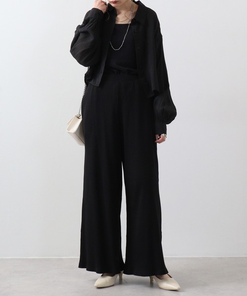 atONE(アットワン)の「atONE 紐付きゆったりカットワイドパンツ(その他パンツ・レディース・ブラック/グレイッシュベージュ/キャメル・L/LL/3L/4L/M)」の21枚目の写真