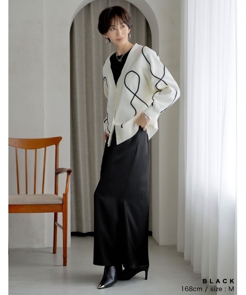 Re:EDIT（リエディ）の「[オケージョン セレモニー][低身長サイズ有]無地orドット柄サテンナロースカート（スカート・レディース・モカ/グレー/ブラック/アイボリー/ブラウン/ブラック系その他/ホワイト系その他・SHORT/MEDIUM/LARGE）」の20枚目の写真