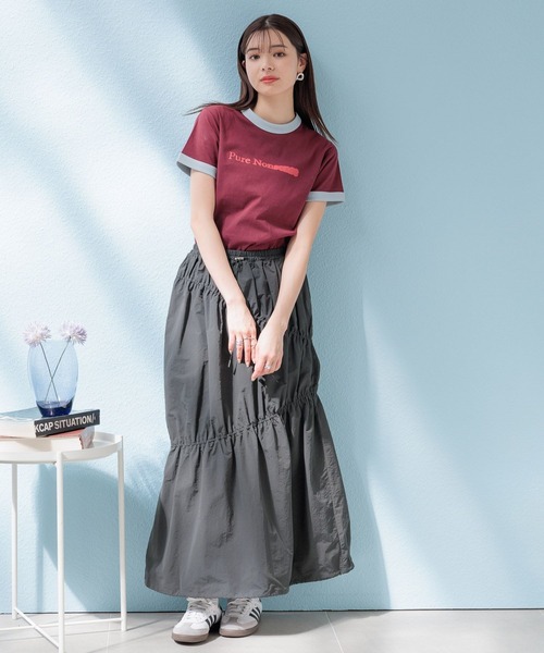 RAGEBLUE（レイジブルー）の「ナイロンシャーリングスカート（スカート・レディース・ダークグレー/ホワイト/オリーブ・FREE）」の9枚目の写真