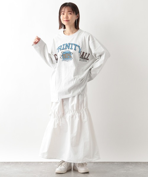 RAGEBLUE（レイジブルー）の「ナイロンシャーリングスカート（スカート・レディース・ダークグレー/ホワイト/オリーブ・FREE）」の13枚目の写真