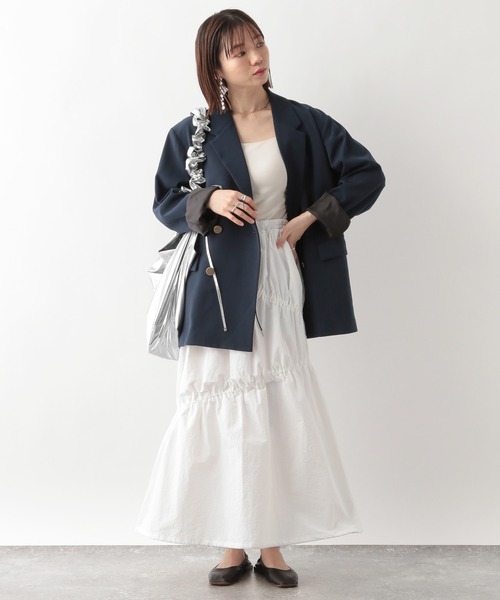 RAGEBLUE（レイジブルー）の「ナイロンシャーリングスカート（スカート・レディース・ダークグレー/ホワイト/オリーブ・FREE）」の15枚目の写真