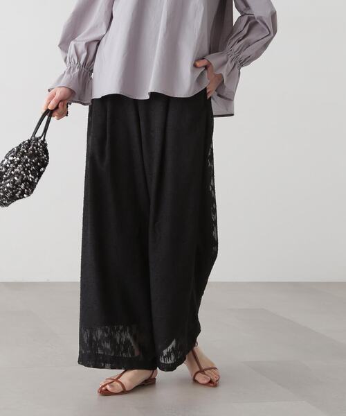 N.(N. Natural Beauty Basic)(エヌエヌナチュラルビューティーベーシック)の「◆シアージャガードイージーパンツ(スラックス・レディース・ブラック/オフホワイト・MEDIUM)」の8枚目の写真