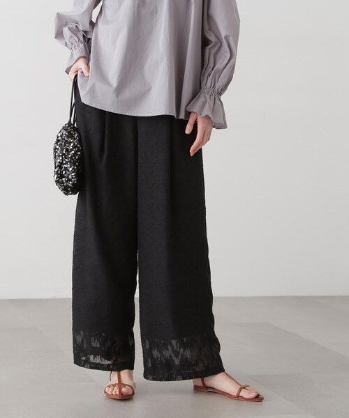 N.(N. Natural Beauty Basic)(エヌエヌナチュラルビューティーベーシック)の「◆シアージャガードイージーパンツ(スラックス・レディース・ブラック/オフホワイト・MEDIUM)」の21枚目の写真