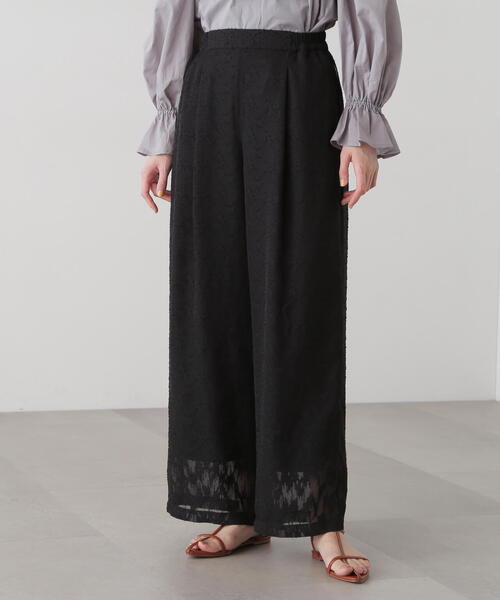 N.(N. Natural Beauty Basic)(エヌエヌナチュラルビューティーベーシック)の「◆シアージャガードイージーパンツ(スラックス・レディース・ブラック/オフホワイト・MEDIUM)」の22枚目の写真