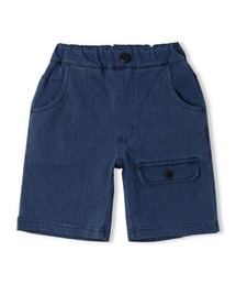 moujonjon（ムージョンジョン）の「フラップ付きデニムニット5分丈ハーフパンツ（デニムパンツ）」