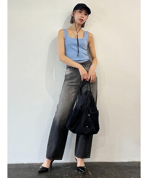 EMODA（エモダ）の「ナイロンドローストリングバッグ（バックパック/リュック・レディース・グレー/ブラック/アイボリー・FREE）」の10枚目の写真