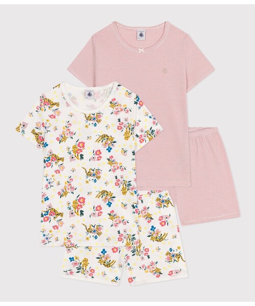 【セール】半袖パジャマ２枚組（ルームウェア/パジャマ）｜PETIT BATEAU（プチバトー）