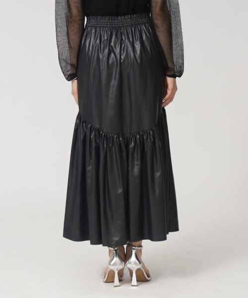 GALLEST（ギャレスト）の「◆ワックスティアードスカート（スカート・レディース・ブラック/カーキ/パープル・36/38/40）」の6枚目の写真