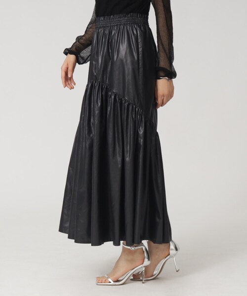 GALLEST（ギャレスト）の「◆ワックスティアードスカート（スカート・レディース・ブラック/カーキ/パープル・36/38/40）」の11枚目の写真