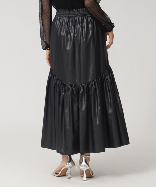 GALLEST（ギャレスト）の「◆ワックスティアードスカート（スカート・レディース・ブラック/カーキ/パープル・36/38/40）」の12枚目の写真