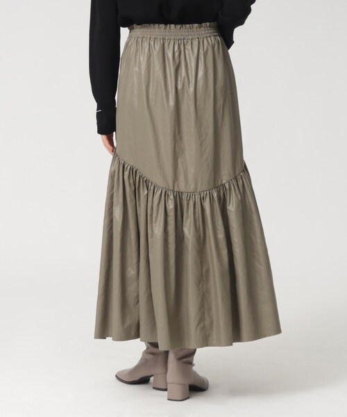 GALLEST（ギャレスト）の「◆ワックスティアードスカート（スカート・レディース・ブラック/カーキ/パープル・36/38/40）」の15枚目の写真