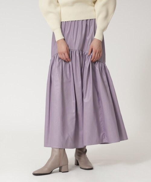 GALLEST（ギャレスト）の「◆ワックスティアードスカート（スカート・レディース・ブラック/カーキ/パープル・36/38/40）」の17枚目の写真