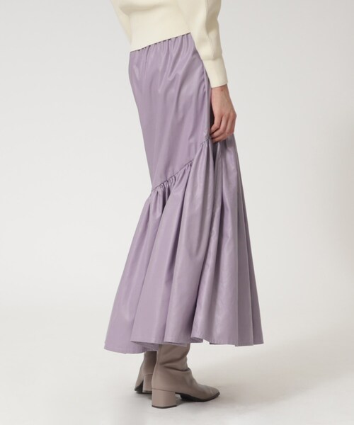 GALLEST（ギャレスト）の「◆ワックスティアードスカート（スカート・レディース・ブラック/カーキ/パープル・36/38/40）」の18枚目の写真