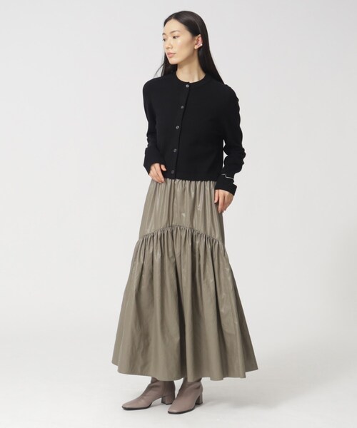 GALLEST（ギャレスト）の「◆ワックスティアードスカート（スカート・レディース・ブラック/カーキ/パープル・36/38/40）」の21枚目の写真