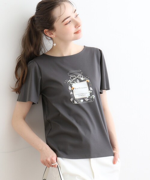 couture brooch（クチュールブローチ）の「◆【マシンウォッシャブル】フラワーパフュームフレア袖Tシャツ（Tシャツ/カットソー・レディース・ピンク/チャコールグレー/オフホワイト/サックスブルー・36/38/40/42）」の18枚目の写真