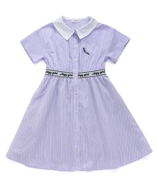 algy（アルジー）の「ロゴゴムシャツワンピ（ワンピース・キッズ・ベージュ/ラベンダー/サックスブルー・XXX-SMALL/XX-SMALL/X-SMALL/MEDIUM/SMALL）」の3枚目の写真