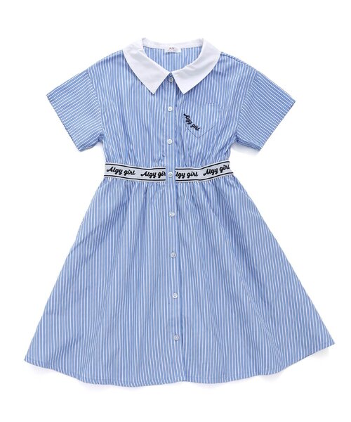 algy（アルジー）の「ロゴゴムシャツワンピ（ワンピース・キッズ・ベージュ/ラベンダー/サックスブルー・XXX-SMALL/XX-SMALL/X-SMALL/MEDIUM/SMALL）」の6枚目の写真