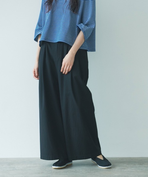 yuni（ユニ ）の「80強撚コットン ハイウエストパンツ