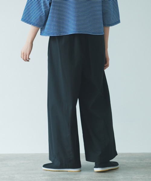 yuni（ユニ ）の「80強撚コットン ハイウエストパンツ