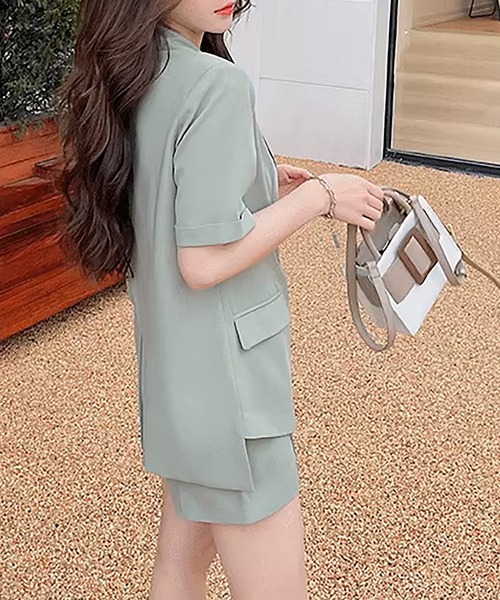 Girly Doll(ガーリードール)の「セットアップ ジャケット&ショートパンツ 2点セット(セットアップ・レディース・ピンク/グリーン・M/S)」の15枚目の写真