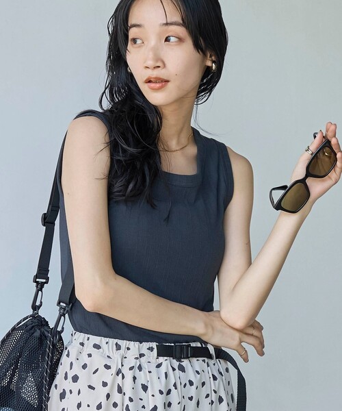 coen（コーエン）の「アソートリブタンクトップ（タンクトップ・レディース・その他1/ダークグレー/オフホワイト/その他2・L/M）」の3枚目の写真