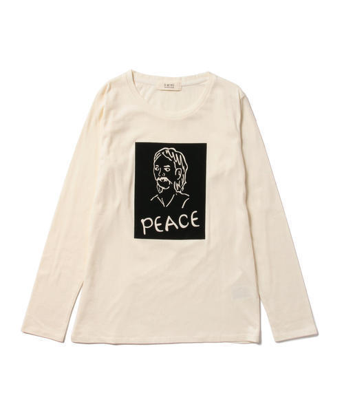 B:MING by BEAMS（ビーミングバイビームス）の「ビーミング by ビームス / フロッキープリントロングTシャツ（Tシャツ/カットソー・レディース・オフホワイト/ライトグレー/レッド系その他/ネイビー・ONE SIZE）」の14枚目の写真