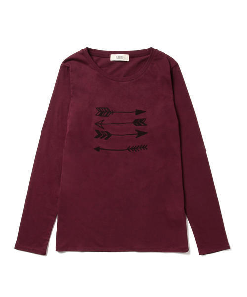 B:MING by BEAMS（ビーミングバイビームス）の「ビーミング by ビームス / フロッキープリントロングTシャツ（Tシャツ/カットソー・レディース・オフホワイト/ライトグレー/レッド系その他/ネイビー・ONE SIZE）」の16枚目の写真