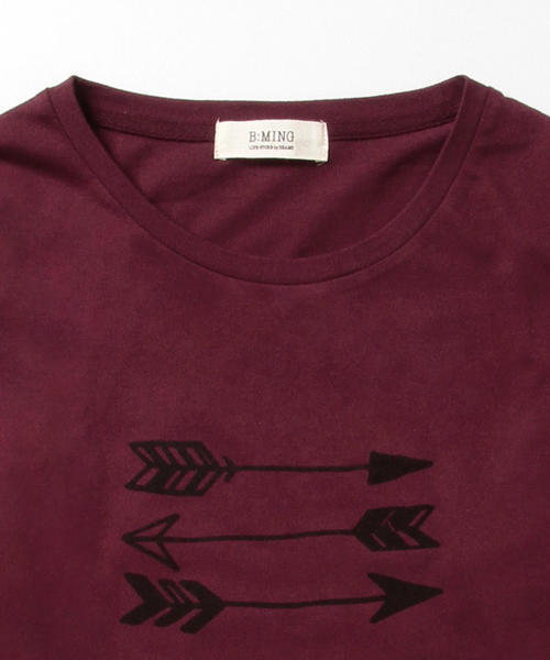 B:MING by BEAMS（ビーミングバイビームス）の「ビーミング by ビームス / フロッキープリントロングTシャツ（Tシャツ/カットソー・レディース・オフホワイト/ライトグレー/レッド系その他/ネイビー・ONE SIZE）」の22枚目の写真