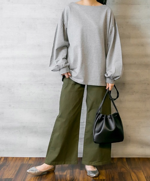 LARU(ラルー)の「ツイル ワイド ベイカーパンツ(その他パンツ・レディース・カーキ/ブラック・M/L)」の11枚目の写真