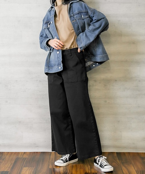 LARU(ラルー)の「ツイル ワイド ベイカーパンツ(その他パンツ・レディース・カーキ/ブラック・M/L)」の16枚目の写真