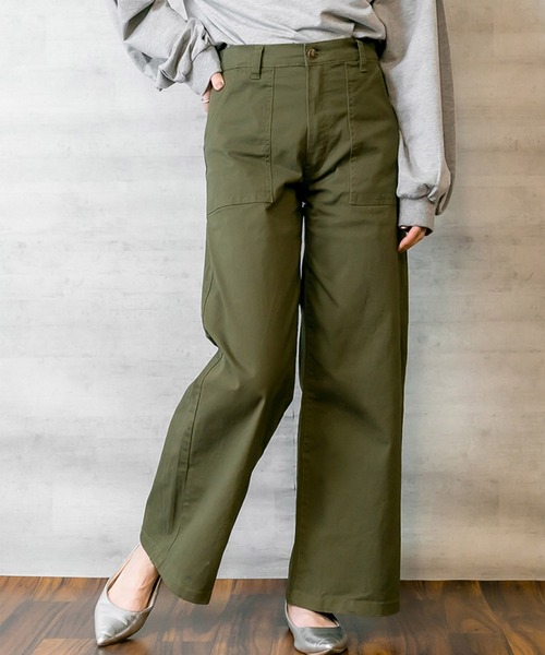 LARU(ラルー)の「ツイル ワイド ベイカーパンツ(その他パンツ・レディース・カーキ/ブラック・M/L)」の17枚目の写真