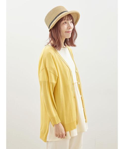 Samansa Mos2（サマンサ モスモス）の「配色ラインVネックカーディガン（カーディガン/ボレロ・レディース・イエロー/ブルー/キナリ/ブラック・F）」の13枚目の写真