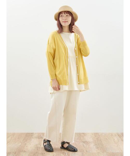 Samansa Mos2（サマンサ モスモス）の「配色ラインVネックカーディガン（カーディガン/ボレロ・レディース・イエロー/ブルー/キナリ/ブラック・F）」の14枚目の写真