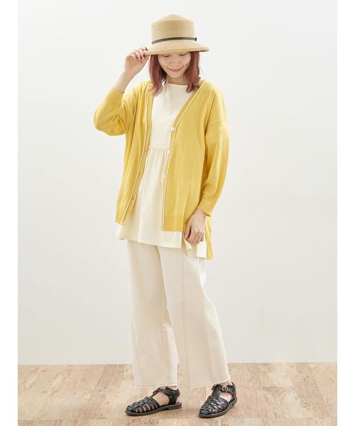 Samansa Mos2（サマンサ モスモス）の「配色ラインVネックカーディガン（カーディガン/ボレロ・レディース・イエロー/ブルー/キナリ/ブラック・F）」の15枚目の写真