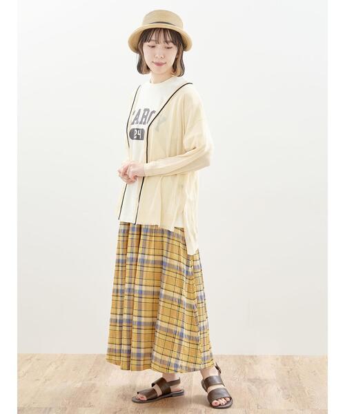 Samansa Mos2（サマンサ モスモス）の「配色ラインVネックカーディガン（カーディガン/ボレロ・レディース・イエロー/ブルー/キナリ/ブラック・F）」の10枚目の写真